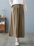 Summer Relaxed Linen Yoga Wide Leg Pants for Women