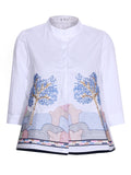 Casual Printed Stand Collar Shirts