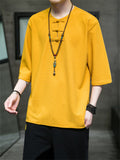 Casual Pure Color Loose Summer Shirt for Male