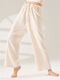 Simple High Waist Straight-Leg Casual Pants for Women