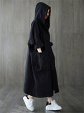 Casual Large Pocket Long Trench Coat for Women