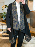 Men's Ethnic Style Print Reversible Irregular Hem Jacket