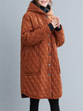 Women's Windproof Thermal Cotton Padded Plush Liner Hooded Coat