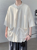 Chinese Style Cotton Linen Cozy Summer Men's Short Sleeve Shirt