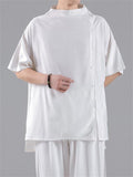 Chinese Style Side Slit Summer Relaxed Shirt for Men