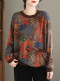 All-match Casual Leaf Letter Print Bottoming Shirt for Women