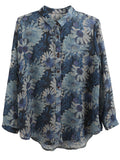 Women's Spring Retro Daisy Print Button Up Shirt