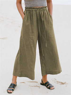 Ladies Summer Comfortable Drawstring Casual Pants