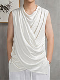 Men's Buddhism Plain Linen Summer Sleeveless Shirt