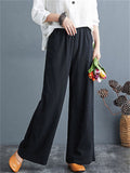 Summer Linen Blend High Rise Straight-Leg Pants for Women