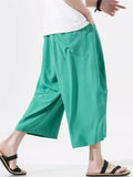 Candy Color Wide Leg Cropped Pants for Male