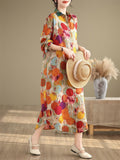 Casual Colorful Polka Dot Print Long Shirt Dress for Women