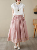 Female Simple Thin Lace Double Layered Lined Skirt