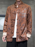 Men's Tang Suit Jacket with Plum Blossom Bamboo Leaf Print