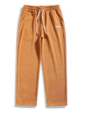 Men's Fashion Elastic Waist Straight Leg Corduroy Pants