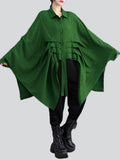 Women's Fashion Batwing Sleeve Irregular Hem Oversized Shirt