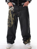 Hip Hop Oversized Embroidery Jeans for Men