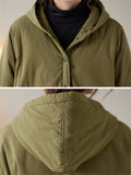 Women's Solid Color All Match Hooded Short Cotton Coat