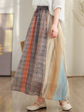 Female Holiday Elastic Waist Rainbow Print A-Line Skirts