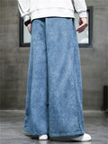 Men's Corduroy Leisure Drawstring Wide Leg Pants