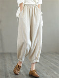 Ethnic Baggy Loose Summer Cotton Linen Pants for Women