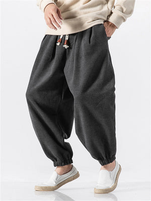 Men's Japanese Winter Thickened Warm Woolen Pants