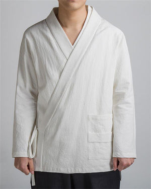 Oriental Style Long Sleeves Linen Shirt for Men