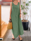 Women's Summer Holiday Sleeveless Linen Dresses