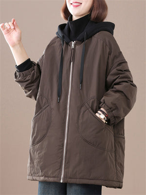 Women's Cold Winter Super Warm Windproof Hooded Cotton Overcoat