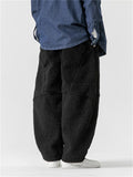 Oriental Style Thickened Lamb Wool Pants for Men