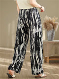 High-Rise Ink Tie-Dye Wide Leg Pants for Ladies