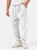 Men's Simple Oversized Drawstring Hem Shirt + Baggy Pants