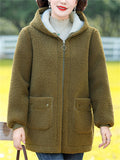 Middle-aged and Elderly Women's Cosy Faux Lamb Wool Coats