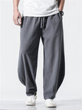 Men's Japanese Solid Color Loose Cotton Casual Pants