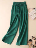 Female High-rise Solid Color Comfortable Relaxed Pants