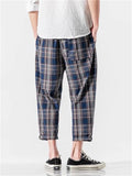 Men's Daily Wear Loose Summer Plaid Casual Pants