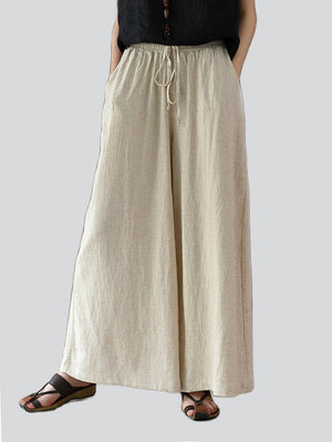 Women's Summer Comfortable Linen Yoga Wide Leg Pants