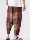 Large Size Plaid Printed Casual Pants for Men