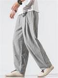 Male Elastic Waist Solid Color Oversized Trousers