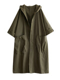 Casual Large Pocket Long Trench Coat for Women