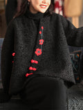 Women's Ethnic Style Plum Blossom Embroidery Cashmere Jacket