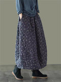 Ladies Retro Ethnic Style Printed Loose Autumn Winter Skirts