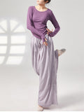 Women's Leisure Simple Pleated Wide Leg Pants