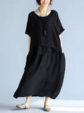 Cozy Oversized Multi-Layer Irregular Hem Dress for Women