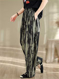 High-Rise Ink Tie-Dye Wide Leg Pants for Ladies