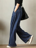 Durable Women's High Waisted Wide Leg Jeans