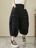 Summer Extra Loose Pleated Cropped Lantern Pants for Women