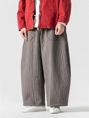 Male Winter Fleece Lined Casual Oversized Pants