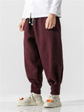 Men's Trendy Textured Thickened Faux Woolen Harem Pants