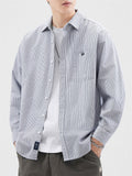 Men's Cozy Leisure Single-Breasted Stripe Shirt